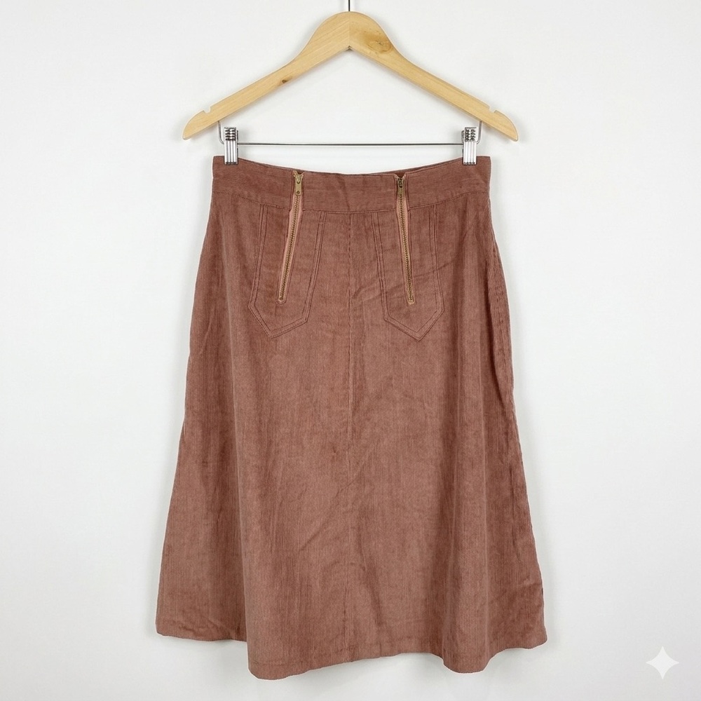 VTG 70s JCPenney Corduroy Skirt ILGWU Union Made Pink Rose Mauve Western A-Line